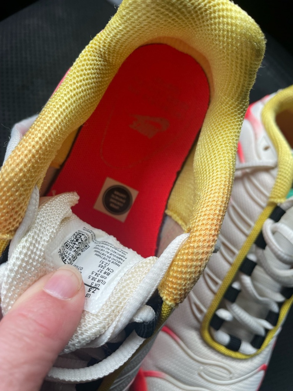 Nike White, Pink & Yellow Women's Athletic Sneakers air max - Picture 4 of 5